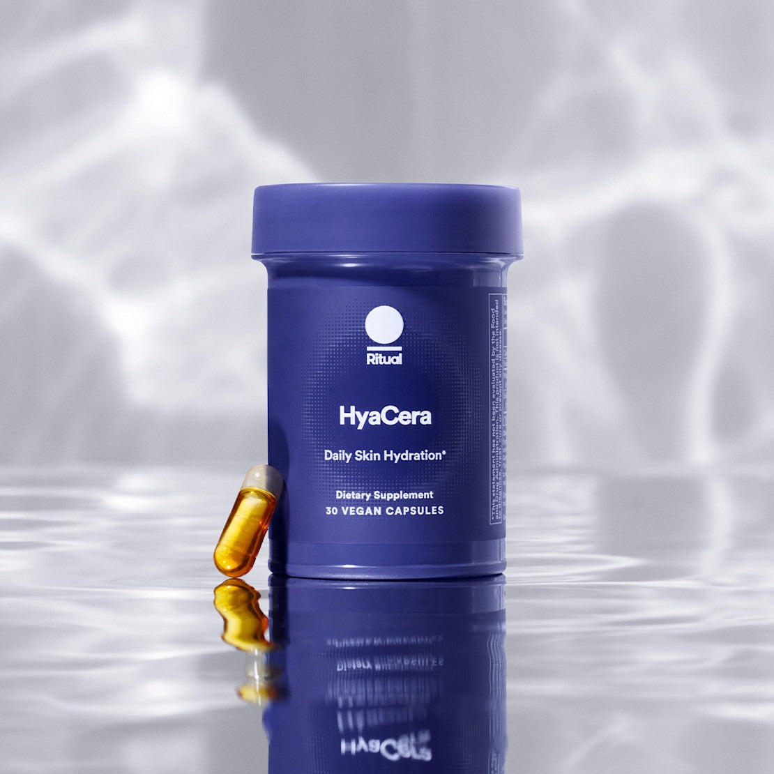 Ritual HyaCera Skin Supplement for Wrinkle Support, with Hyabest® and Ceratiq® for Skin Hydration Support, Hyaluronic Acid, Glycolipids, Ceramides, Gluten Free, Non GMO, Vanilla Essence, 30 Day Supply
